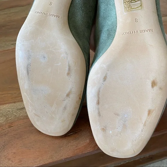 New Everlane Green Suede Day Heels - Picture 3 of 5